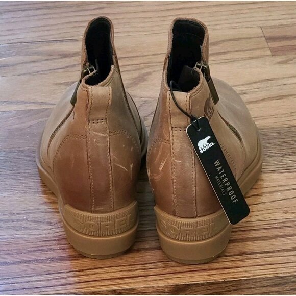 SOREL Evie II Zip Winter Waterproof Bootie Womens 8.5 Leather Ankle Wedge Boots - Picture 5 of 12